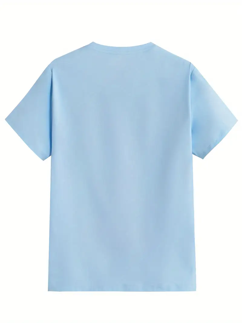 One Love Print Short Sleeve Tee One Love Letter Print Men's Short Sleeve T-Shirts, Comfy Casual Elastic Crew Neck Tops For Men's Outdoor Act