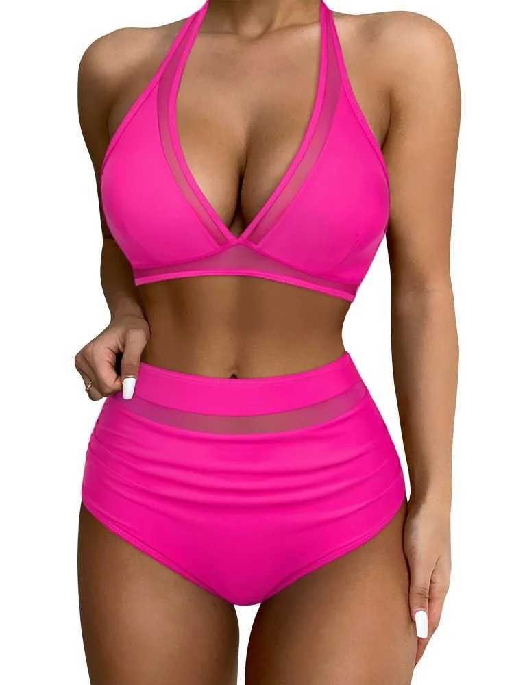 High Waist Bikini Set Sexy Push Up Swimsuit Women Black Beachwear Tummy Control Swimwear Adjustable Bathing Suit Bikinis 2024T250214