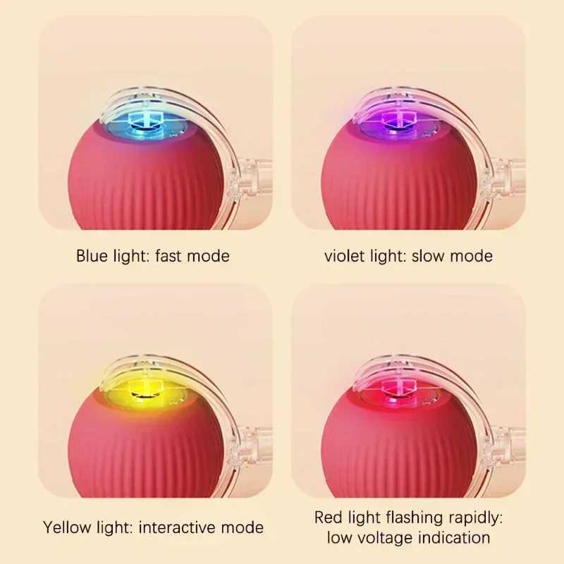 Interactive Dog Toys Rechargeable Pet Interactive Toys Electric Cats Ball Automatic Rolling Fake Tail Ball Dog Cats Toy Y250705