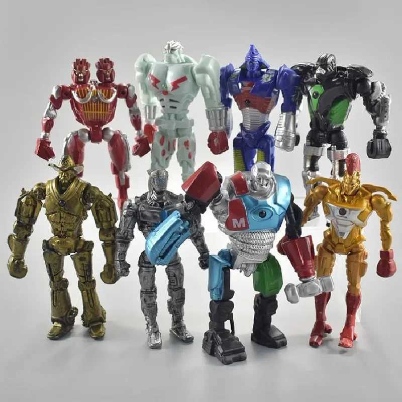 8 pieces/set 13cm animated real steel Zeus atomic Midas Adam raid robot model toy gift action picture collection decoration gift toy W250214