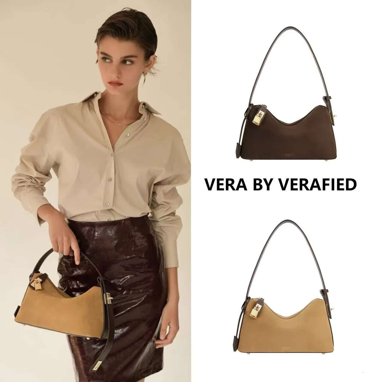 VERA BY VERAFIED New European and American Underarm Handheld Women's Bag