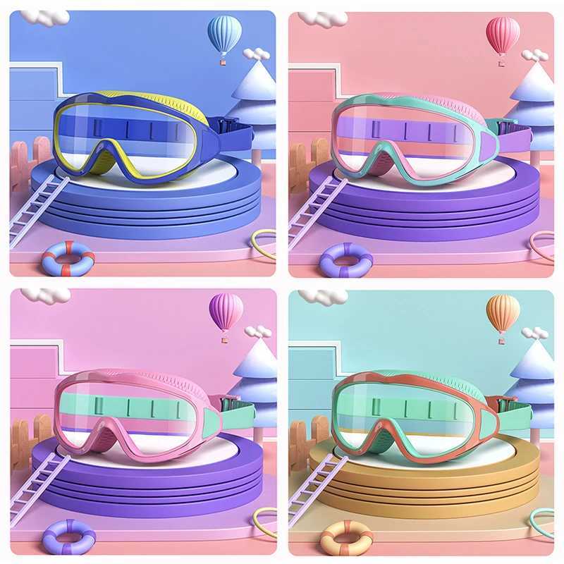 1PCS Swimming Goggles Outdoor Swim Goggles Anti-Fog Wide View Scuba Diving Swimming Glasses With Earplugs For Adult Youth Z250215