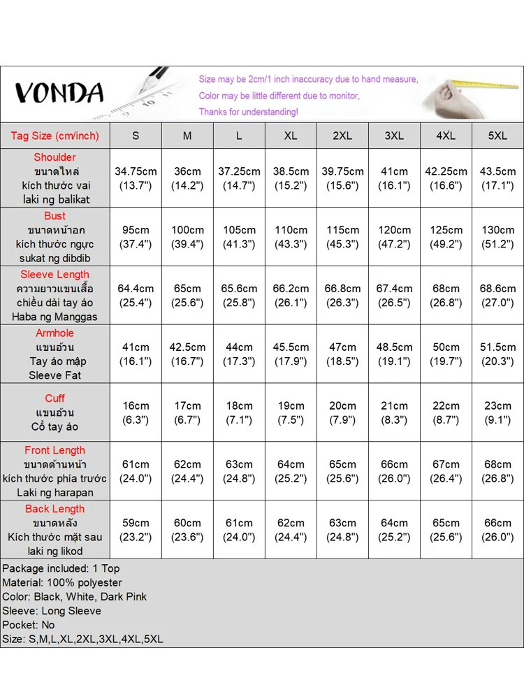 Plus Size 5XL VONDA Casual Floral Printing Loose Tops Women Shirts Lapel Collar Blouses Top Lantern Long Sleeve Tunic 250210