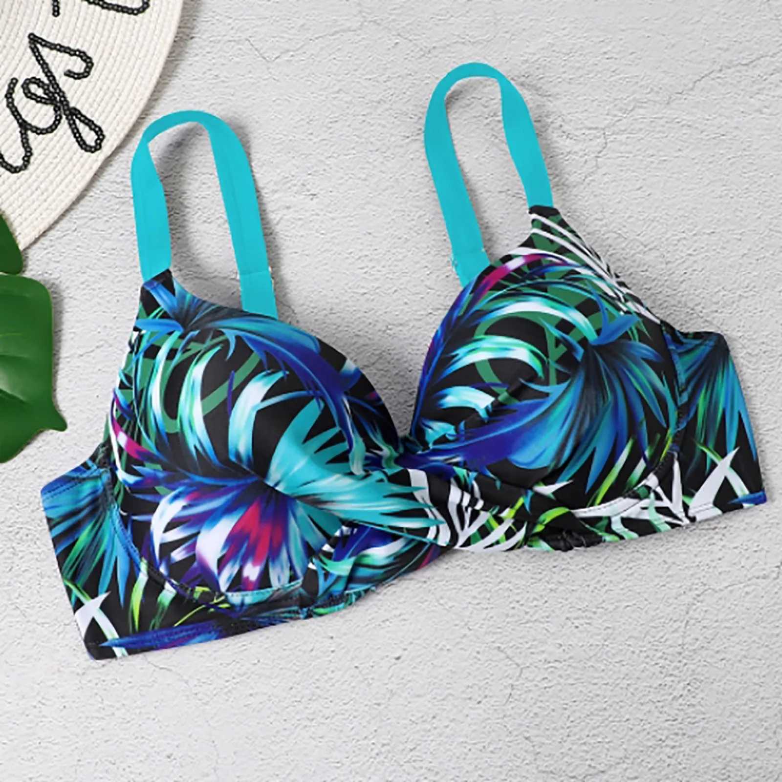 Tummy ControlSwimwear Plus Size Swimwear Plus Size Women Tankini Womens Botanical Print Sexy Swimsuit Bikini Womens ClothingW250214