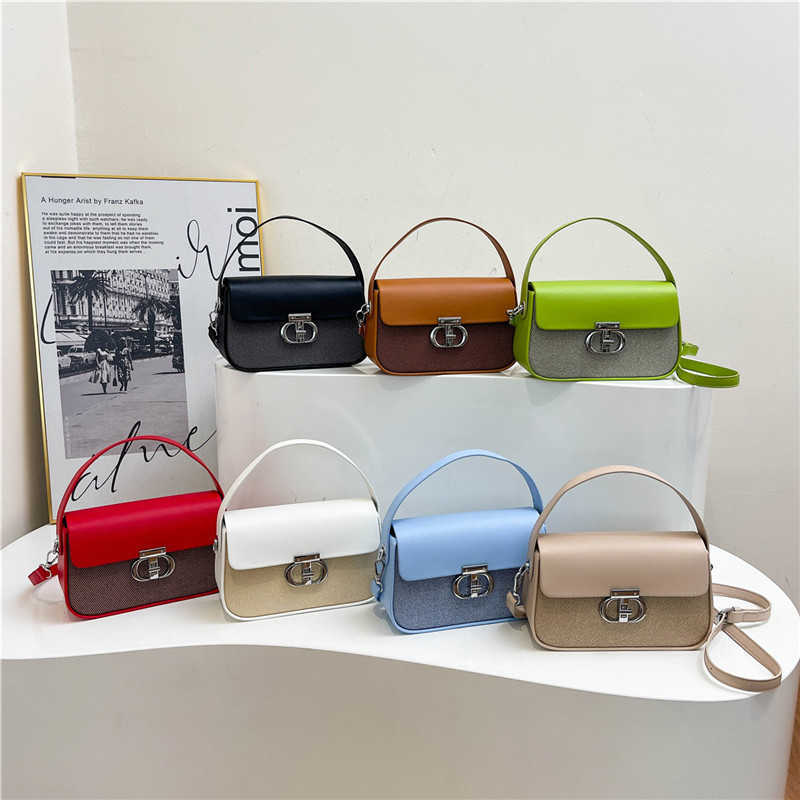 Designer bag Advanced Western Style Handheld Box for Women New Fashionable Color Contrasting Versatile Single Shoulder Crossover Small Square Bag