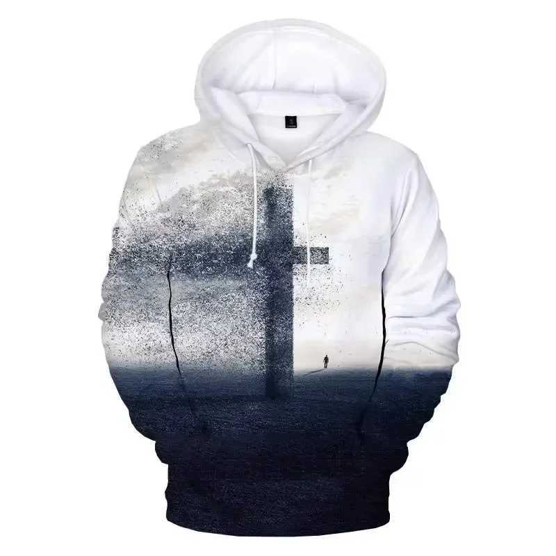 Christian Jesus Mens Hoodie 3D Printed Spring and Autumn Hoodie Casual Long Sleeve Street Sweatshirt Four Seasons Mens Hoodie W250215