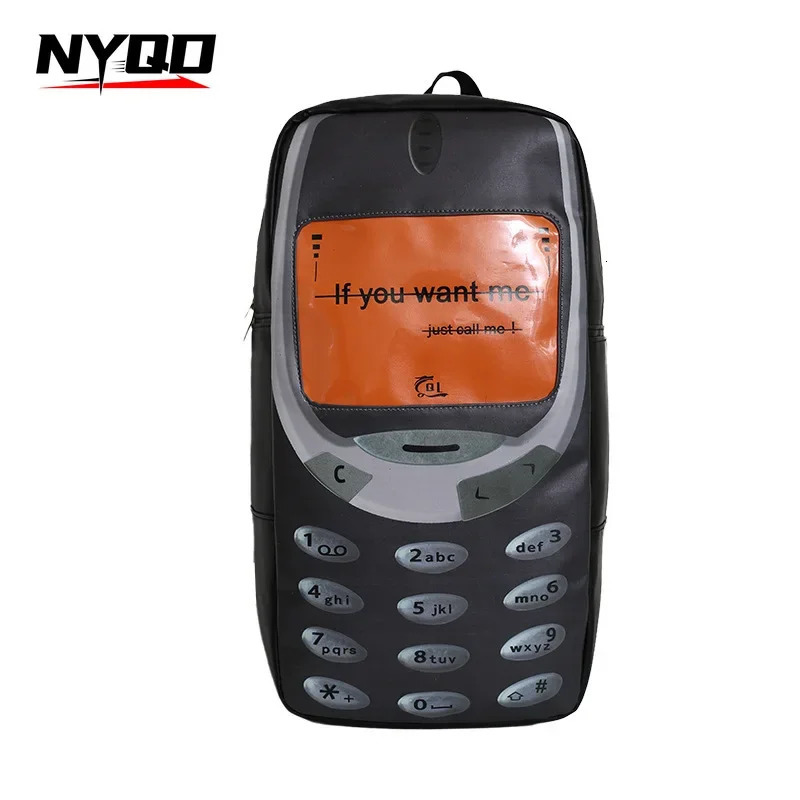 2024 Y2k Women Students Schoolbags Men Personality Vintage Telephone Messenger Bags Large Capacity Funny Ins Travel Backpacks 250122