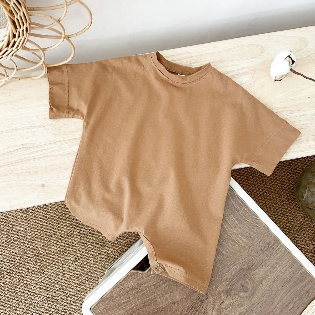 Baby Boy Basic Romper Summer born Infant Baby Clothes Wear Infant Short Sleeve Jumpsuit Ribbed Clothes Outfits Playsuit 250214