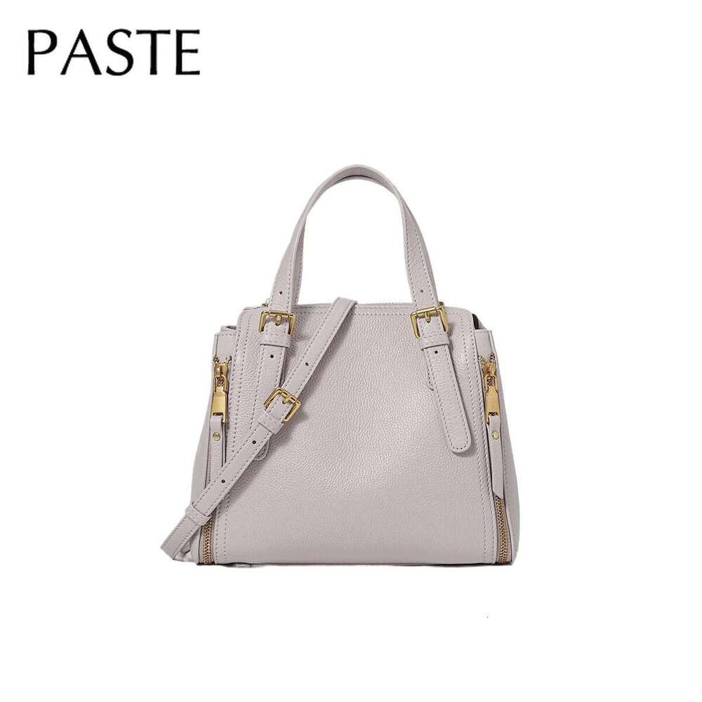 Classic Summer Double Zipper Design Hand Bags For Cowskin Leather Adjustable Handle Women Tote Shoulder Bag