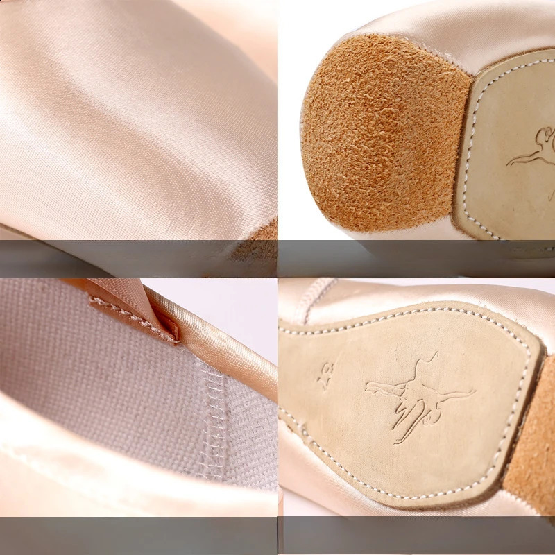 XIHAHA Women Ballet Dance Shoes Child Adult Ballet Pointe Dance Shoes Girls Professional with Ribbons Satin Shoes Woman Sneakers 250214