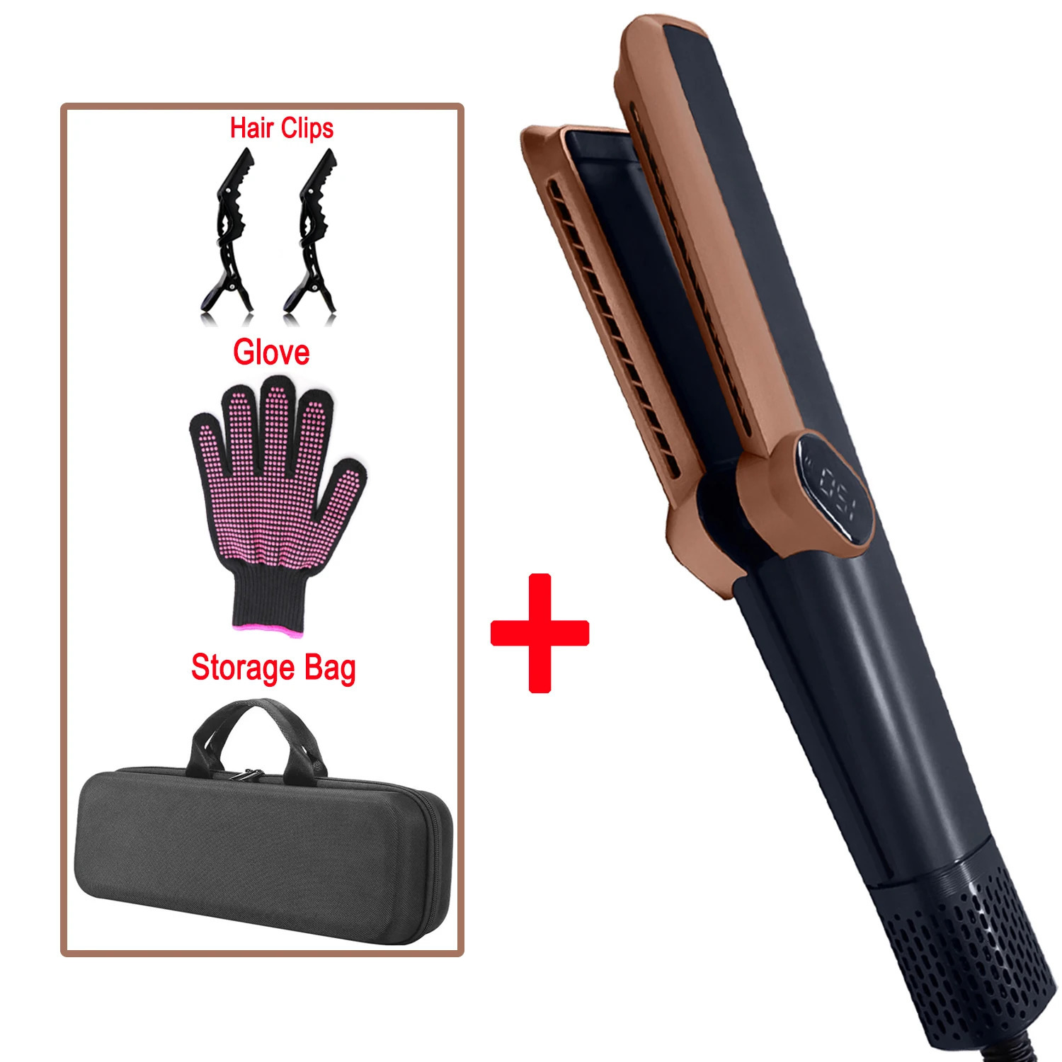 2 In 1 Airstrait Hair Straightener In Copper Hair Dryer 106000rpm Wet to Dry Straightening with Air LCD Screen Intuitive Airflow 250214