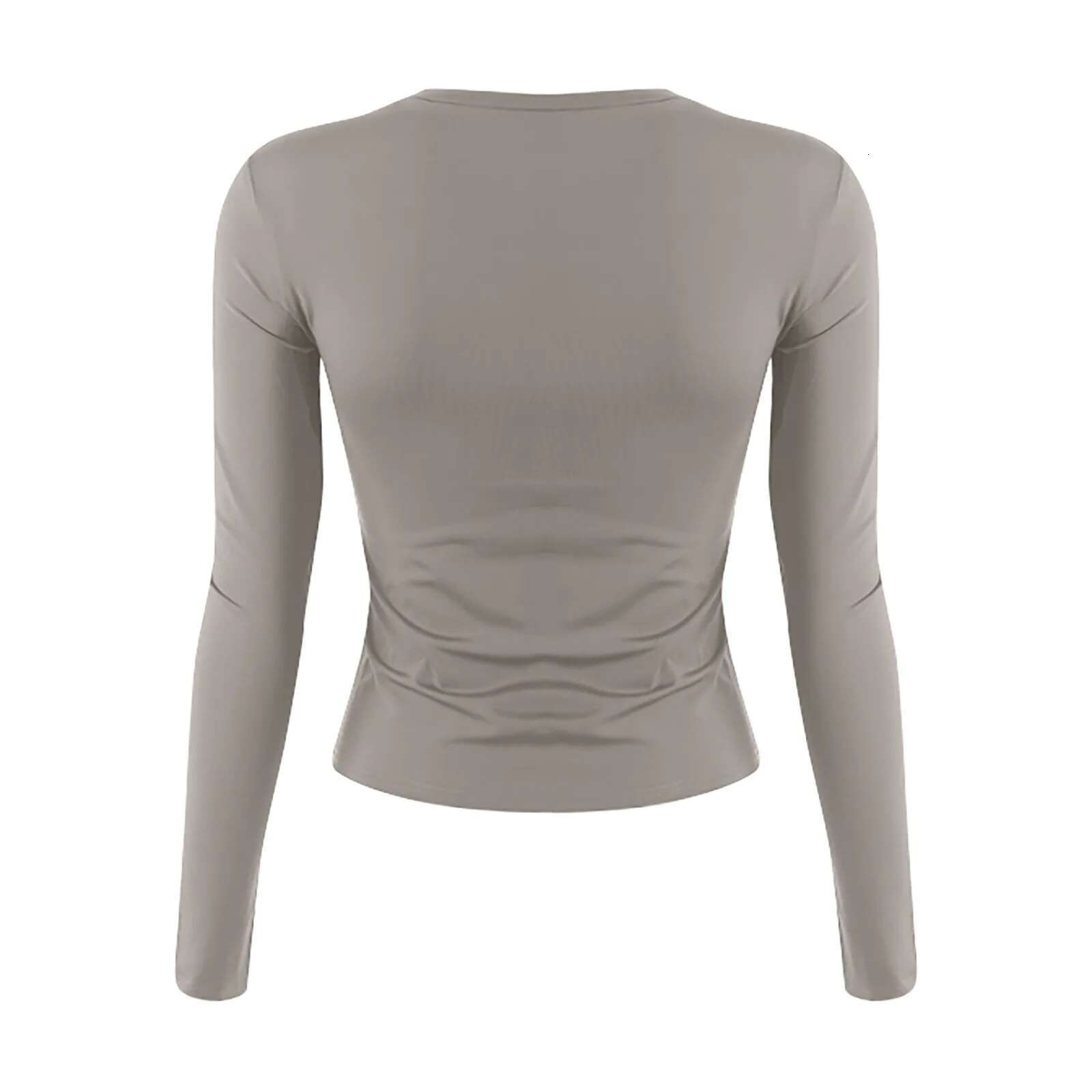 Y2k Casual Minimalist Solid Women's O-Neck Long Sleeve Street Wear 2024 Women T-Shirt Spring Fall Camisetas De Mujer