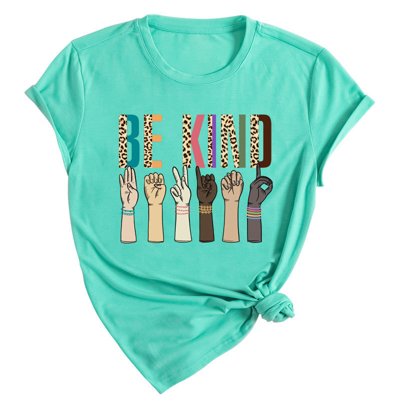Designer Fashion Versatile Top 2025 Women Tank Top Gesture Printed Polyester Ammonia T-shirt