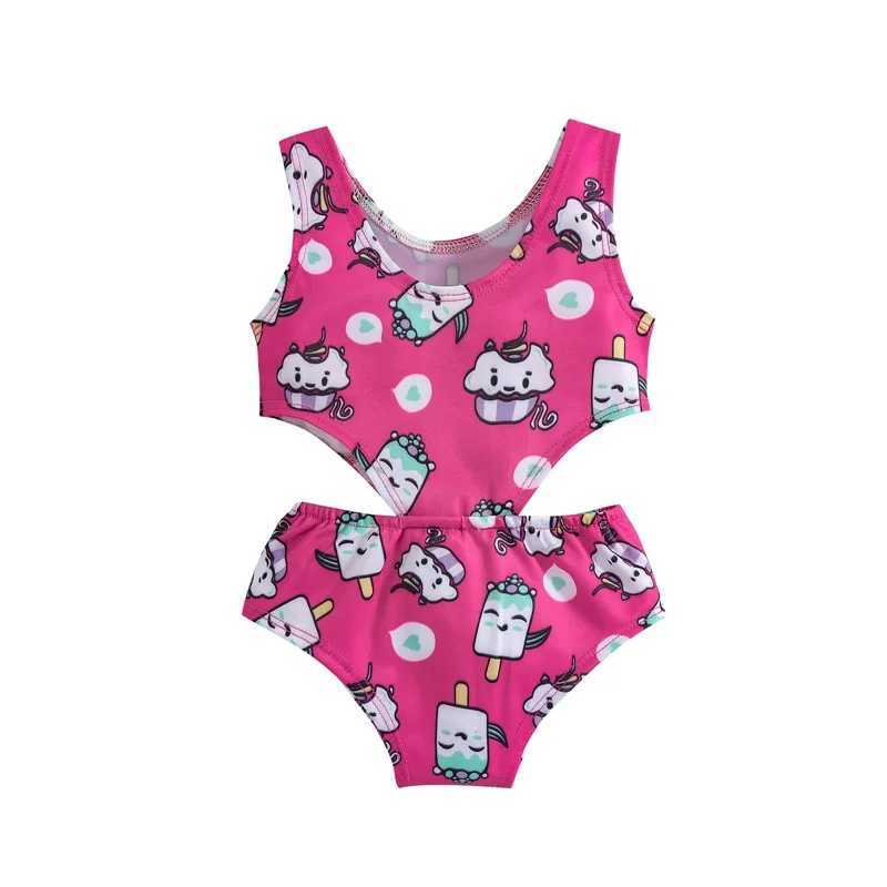 Yiiciovy Little Girls Lovely Print Swimsuit Bikini Ice Swimwear Swimming Suit Summer Kids Beach Bathing SuitXJ250214