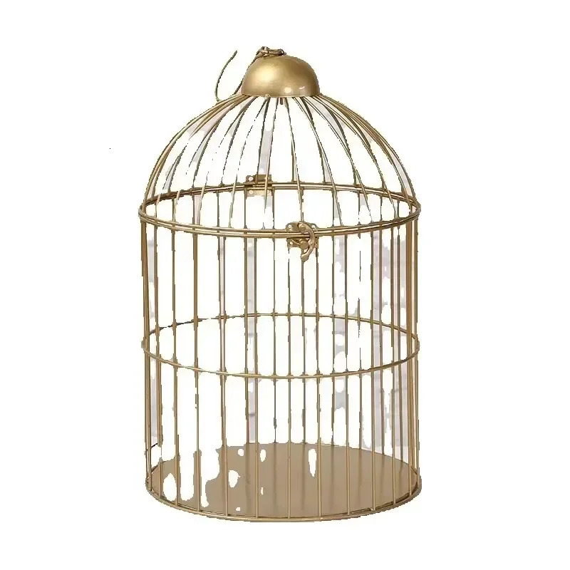 European Retro Iron Flower Stand Bird Cage Balcony Decor Outdoor Decorative Cages for Pet Supplies and House Decoration 250206