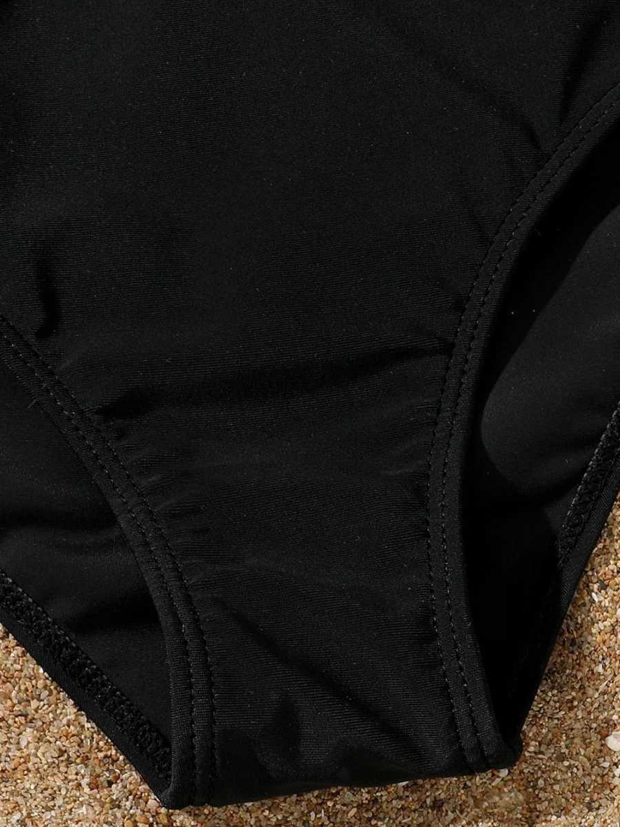 Leopard Bikinis 2023 Girls Swimsuit One Shoulder Kids Swimwear Female Childrens Bathers Bathing Swimming Swim Suit BeachwearXJ250214