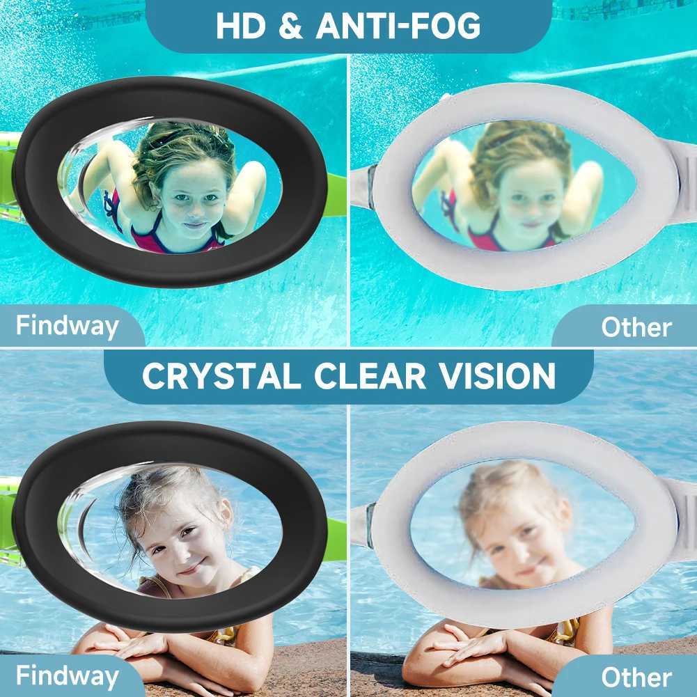 Findway Child Swimming Glasses Upgrade Waterproof Anti Fog UV Professional Diving Swimming Glasses Eyewear Kids for Age 3-10 Z250215