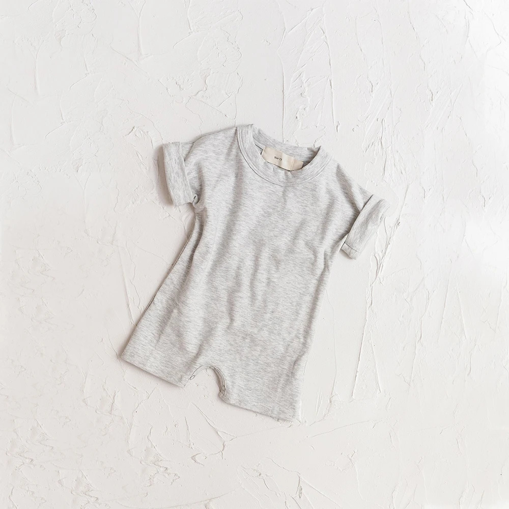 Baby Rompers Summer Solid Boy One piece Short Sleeve Born Cotton Clothes Baby Girl Bodysuit Onesies born Baby Clothes 250214