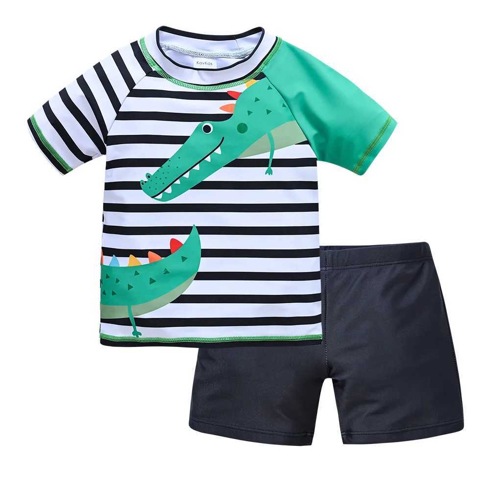 Summer New Arrival 2 PCS Kid Boys Rash Guard Child Swimwear Truck Beach Short Baby Swimsuit Private Label Board Short SetXJ250214