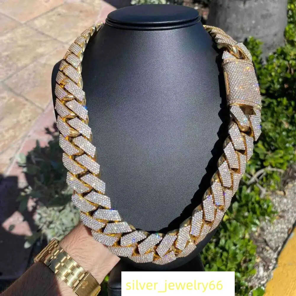Top Quality 22mm 700 Grms Miami Cuban Chain Iced Out Chain Ready to Ship 10k Gold Vvs Lab Grown Diamond Chain Cuban Link