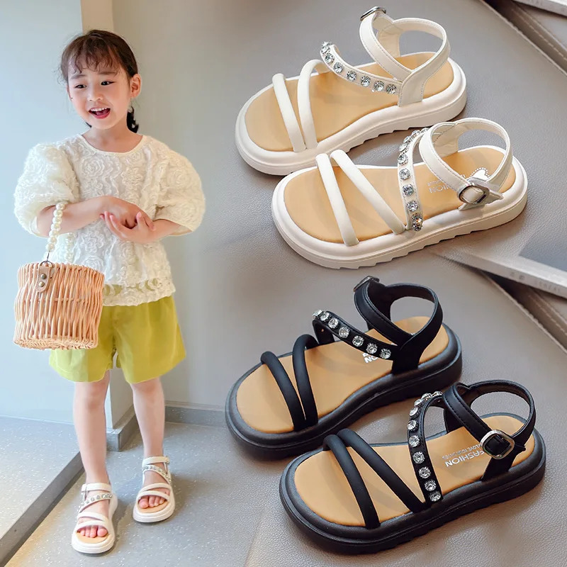 Child Sandals for Girls Kids Shoes Princess Summer Girls Sandals Gladiator Rhinestone Childrens Shoe Size 7 9 2 10 Year 250214