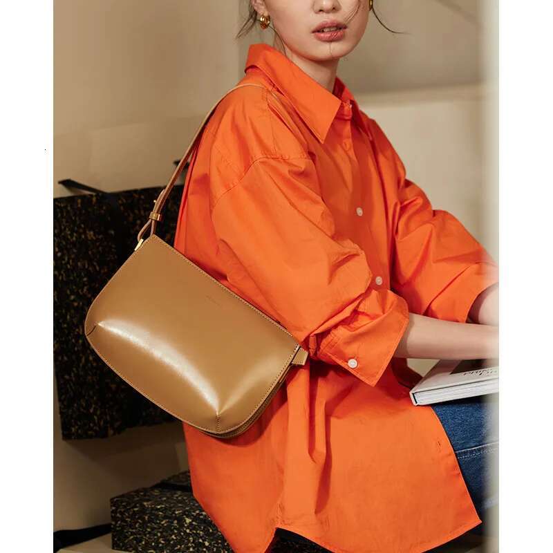 2024 Genuine Leather Women's Underarm Fashion Versatile Small Handbag High Quality Ladies Shoulder Crossbody Bags