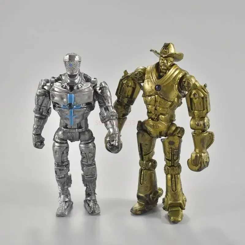 8 pieces/set 13cm animated real steel Zeus atomic Midas Adam raid robot model toy gift action picture collection decoration gift toy W250214
