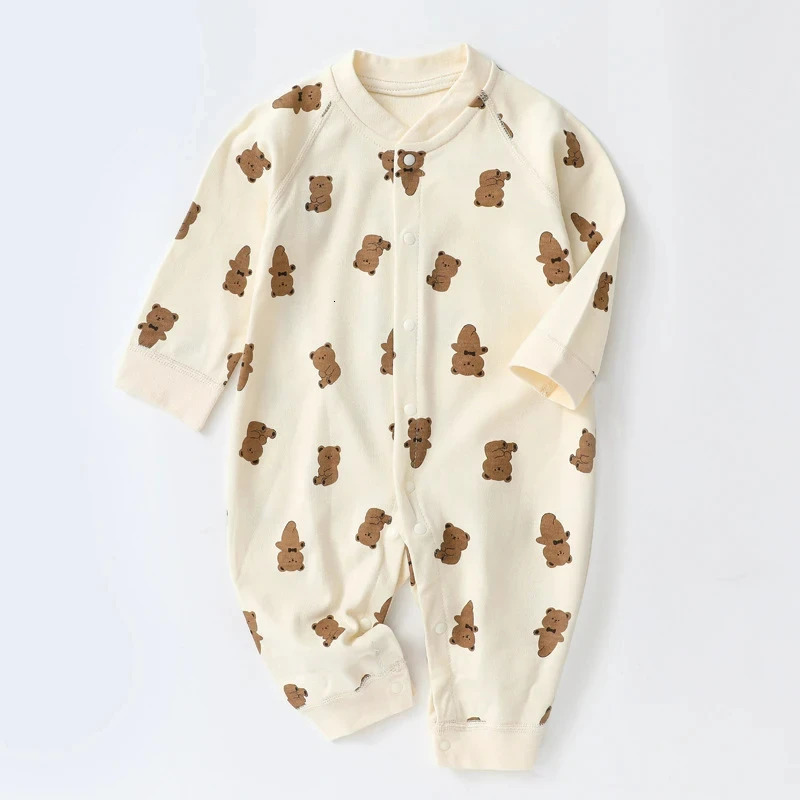 Autumn Baby Romper for Boys Girls Clothes Cartoon Bear Printed Jumpsuit born One-Pieces Onesie Korean Toddler Infant Outfit 250214