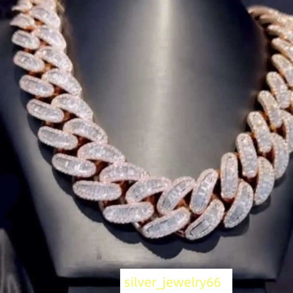 High Quality 22mm 700 Gm Pass Diamond Tester Vvs Lab Grown 10k Gold Cuban Link Chain Top Quality