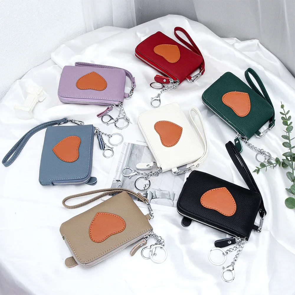 2025 Cowhide Wallet er Original Womens Wallets for Women Sale Purses for Girls Kawaii Genuine Leather Heart Bag 250207