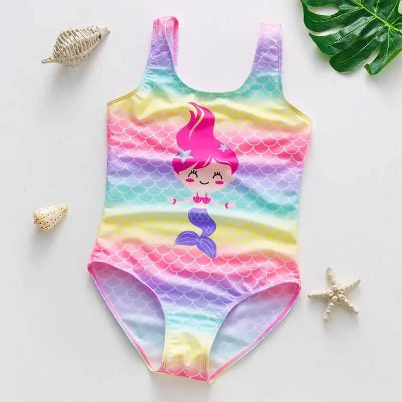 2024 New Arrival Girls One-Piece Swimsuit Childrens Swimwear Colorful Gradient Print One-Piece Swimsuit for ChildrenXJ250214