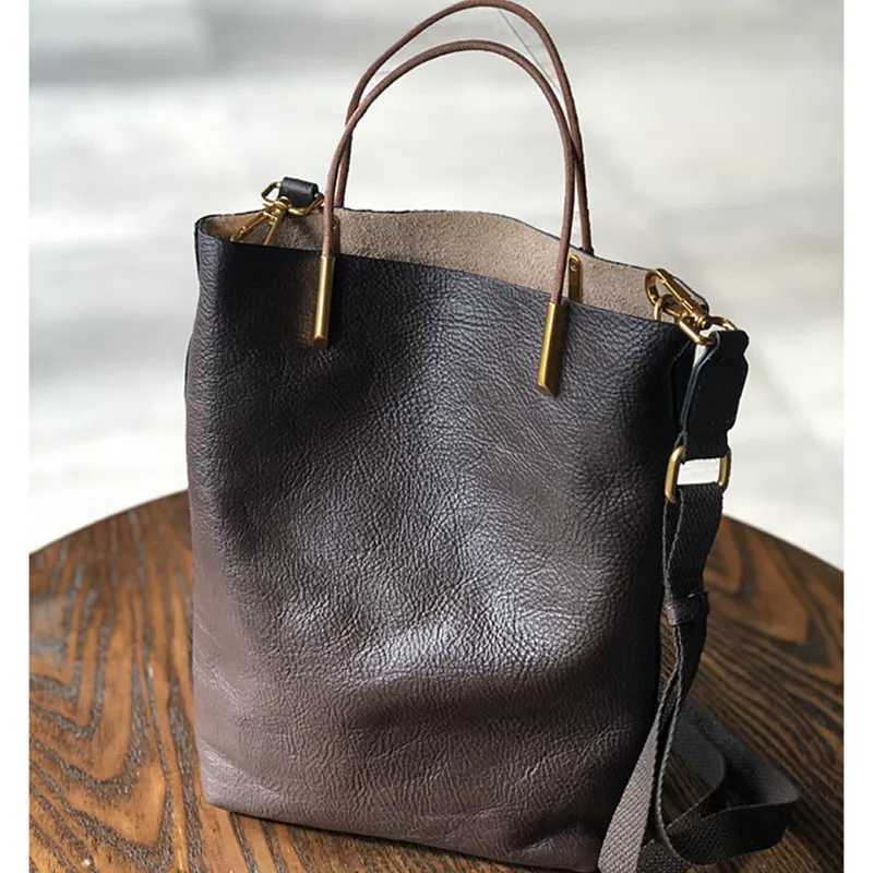 Bucket Genuine Leather Wen Bag New Retro Nature Soft Cowhide Handbag Versatile Designer High Quali Shoder Bags Z250318