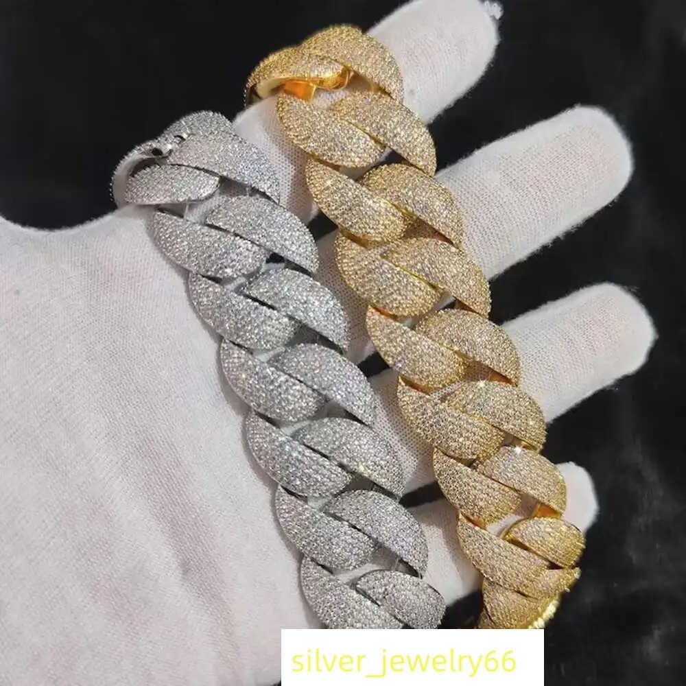 Sale 22mm Bust Down Iced Out Miami Cuban Link Chain Moissanite Vvs Diamond Miami Cuban Chain