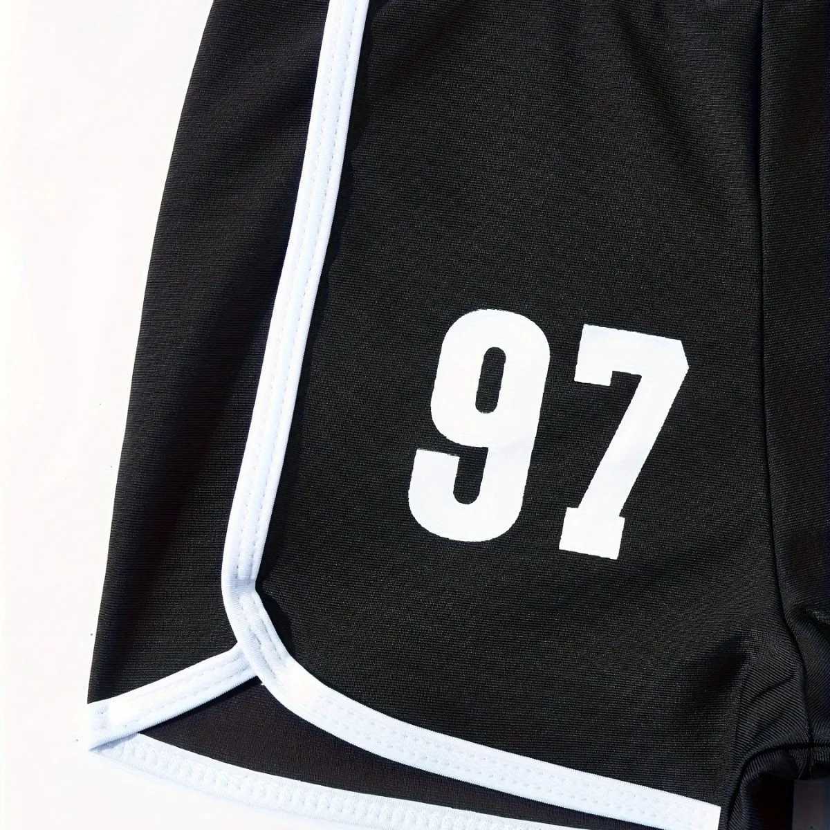 Girls 3pack Letter Print Sports Bikini Kids Swimsuit High Waist Shorts 8-12 Years Childrens Swimwear 2025 Teens Bathing SuitXJ250214