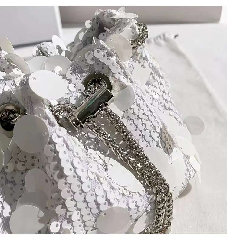 Designer Dia Tassel Sequins Evening Wedding Party Clutch Purse Metal Ring Women's Handbag Shoulder Crossbody Bag