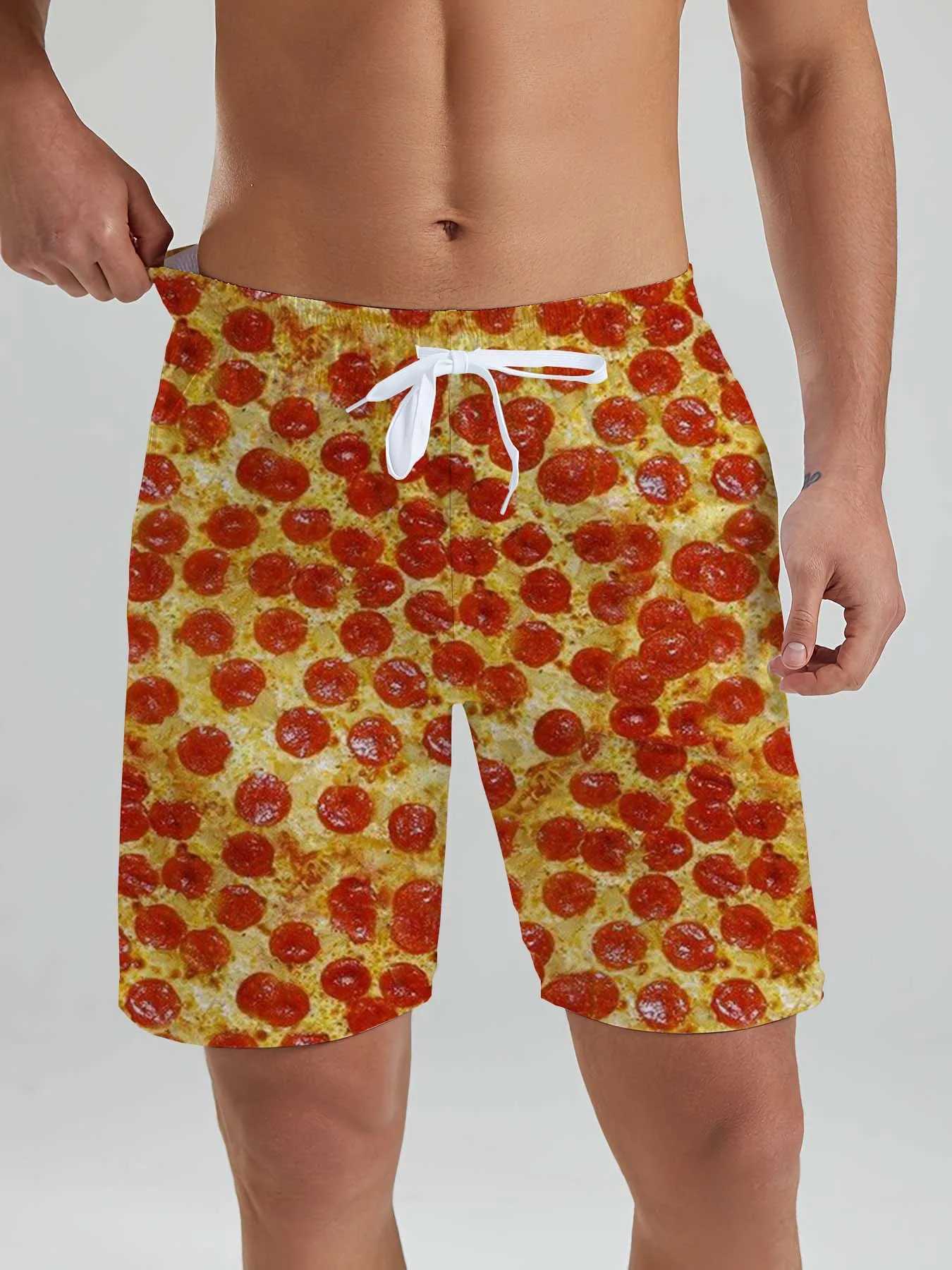 Fashion Fast Food Beach Shorts Men Cool Hawaiian Vacation Swim Trunks 3D Printing Snack Short Pants Summer Surf Board Shorts W250215