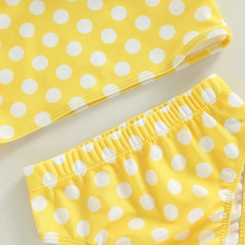 2022-06-11 Lioraitiin 0-3Years Kid Girls 2pcs Swimsuit Sleeveless Dot / Cup Cake Print Tops Summer Beach ShortsXJ250214