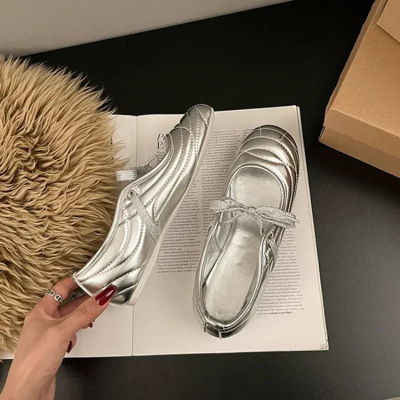 Womens Fashion Casual Single Shoes Spring Shallow Fashion Leather Mary Jane Shoes Ladies Comfortable Versatile Flat Shoe 250214