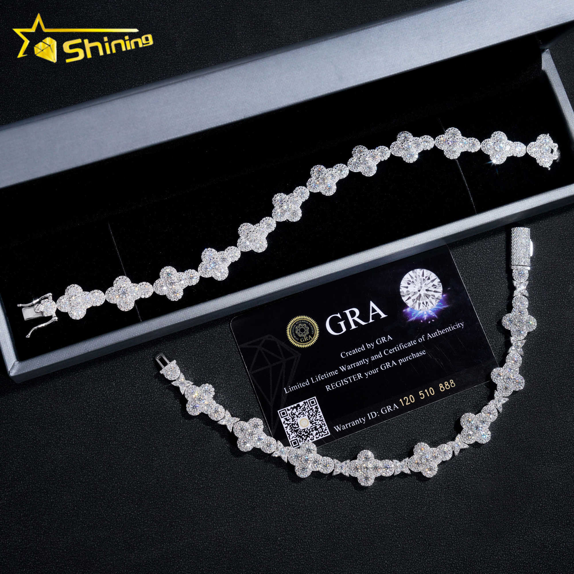 Hot sale Cross Bracelets 925 sterling silver pass diamond tester GRA certified VVS moissanite tennis bracelets