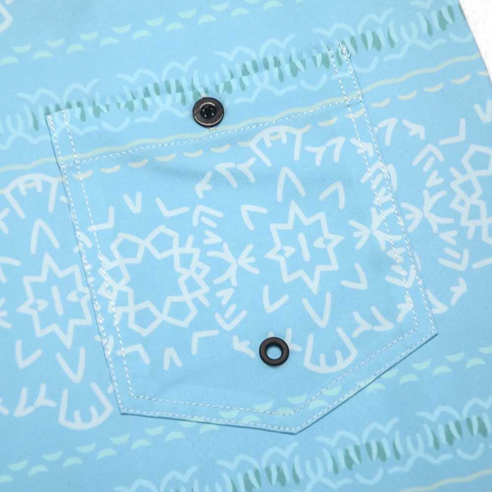 Blue floral printed board mens surfing swimsuit 4-way stretch quick drying waterproof thin beach shorts Bermuda swimsuit W250215