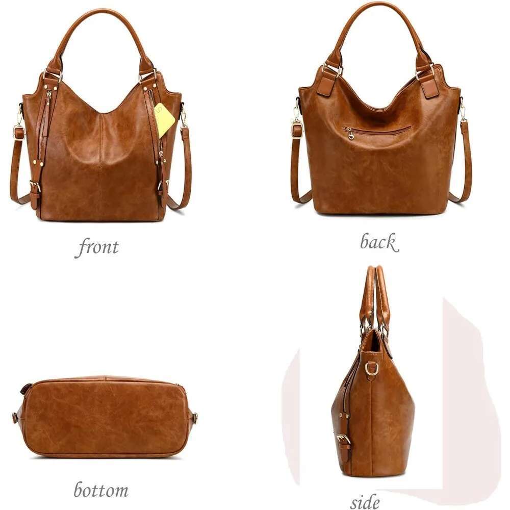 Women Tote Bag Large Capacity Handbag Mini Purse Set PU Leather Fashion Hobo Bags with Adjustable Shoulder Strap