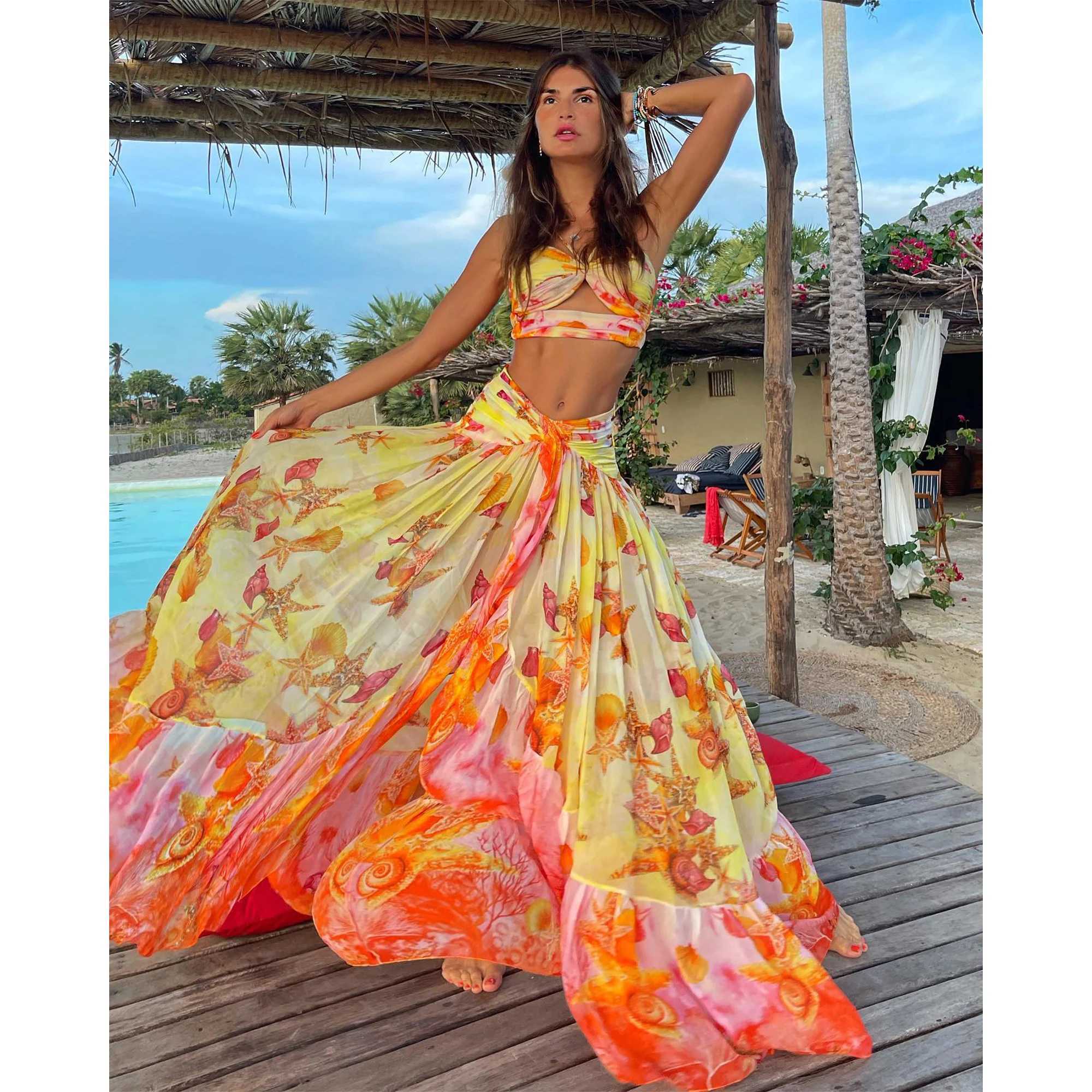 Halter bikini V-neck swimsuit with Skirt high waisted swimsuit suitable for women Brazilian bikini 3 photos summer womens swimsuitW250214