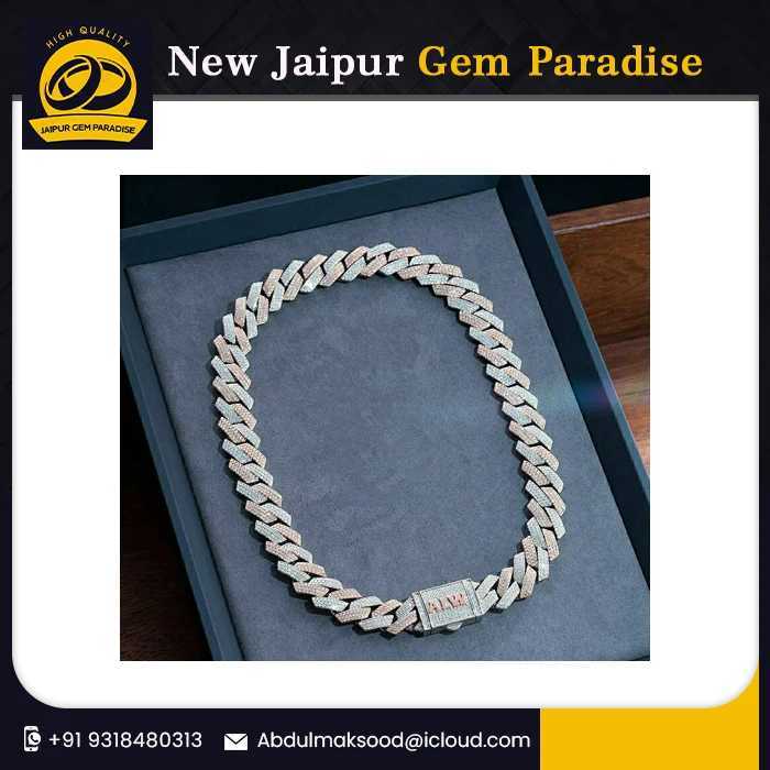 Arrival 2 Tones 18mm Miami Cuban Link Chain Vvs Moissanite Diamond Stubbed 925 Sterling Silver Gold Plated