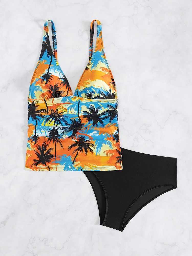 Vigorasely sexy 2025 printed lace up bikini set high waist push up swimsuit womens backless swimsuit summer beach swimsuitW250214