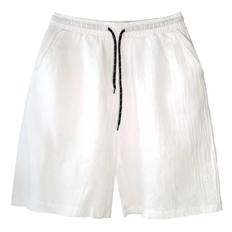 2023 New Mens Summer Leisure Fashion Sports Pants Cotton Hemp Youth Pocket Short Pants Mens Solid Wide Leg Shorts W250215
