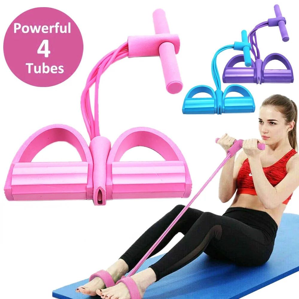 4 Resistance Elastic Pull Ropes Exerciser Rower Belly Band Home Gym Sport Training Bands for Fitness Equipment 250213