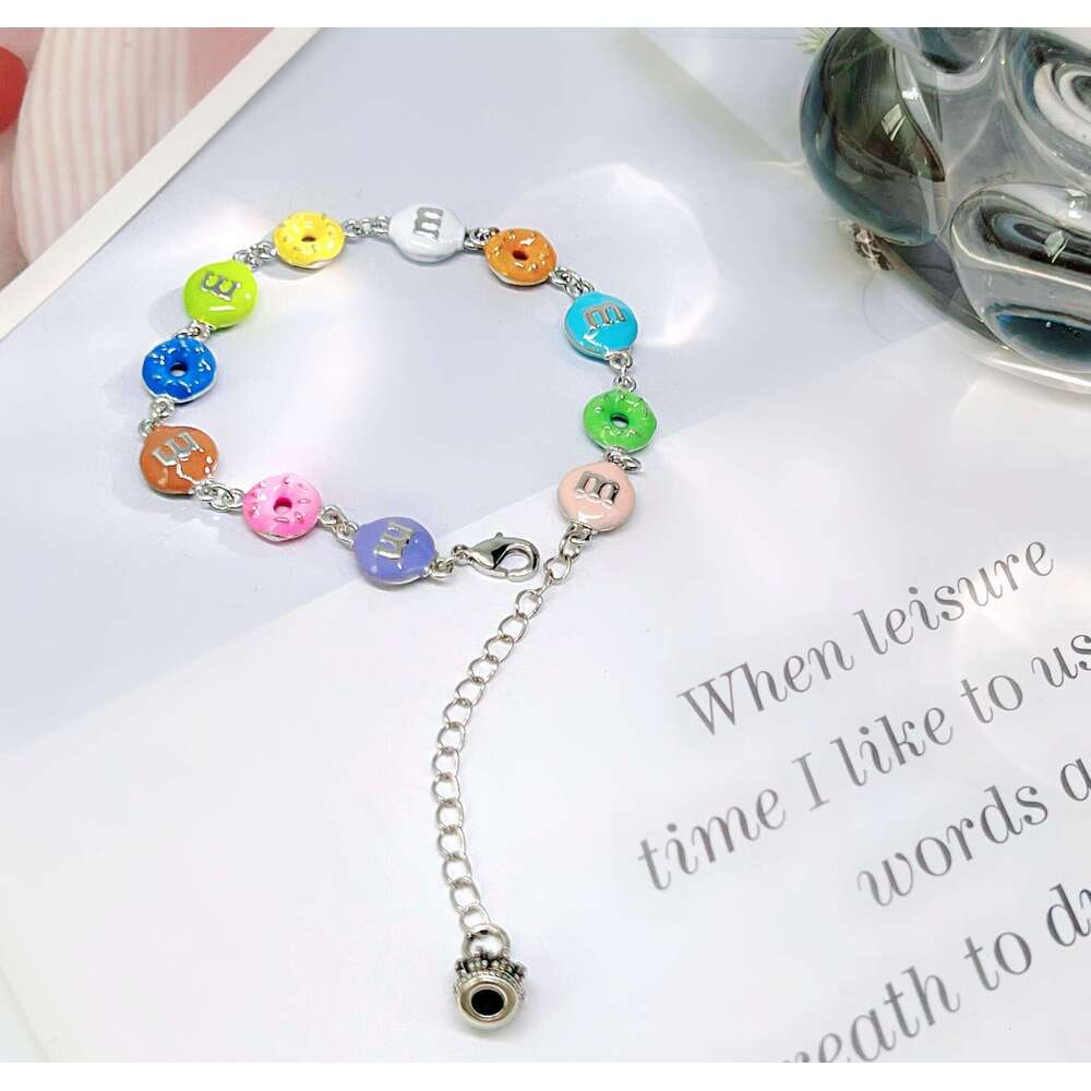 Misa double-sided color dopamine m bean donut necklace exquisite high-end temperament ins internet celebrity style collarbone chain women