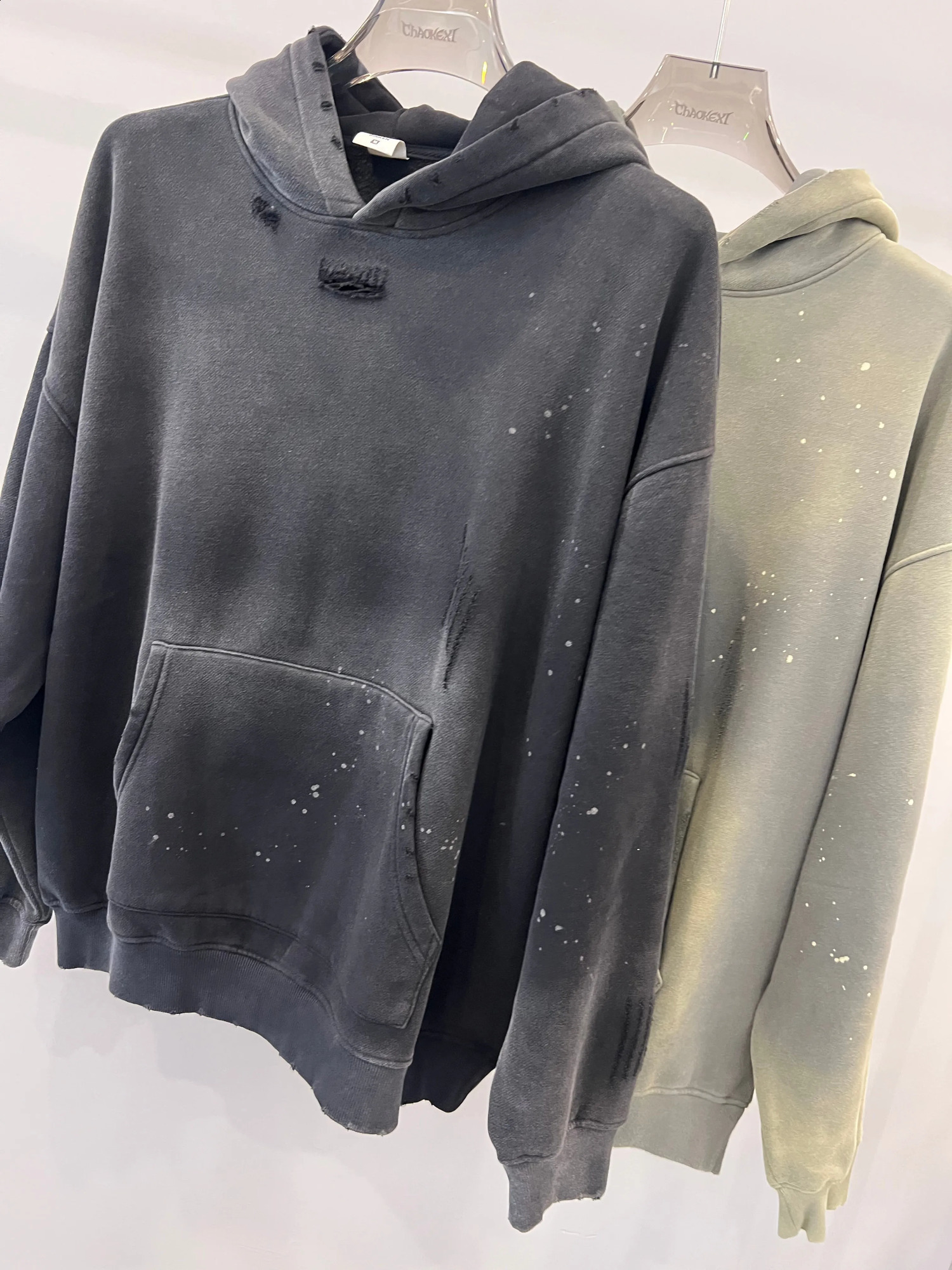 Vintage Acid Washed Hoodie Distresses Pullover Oversized Causal Street Fashion Sun fade 100 Cotton Hoodies For Man or Women 250214