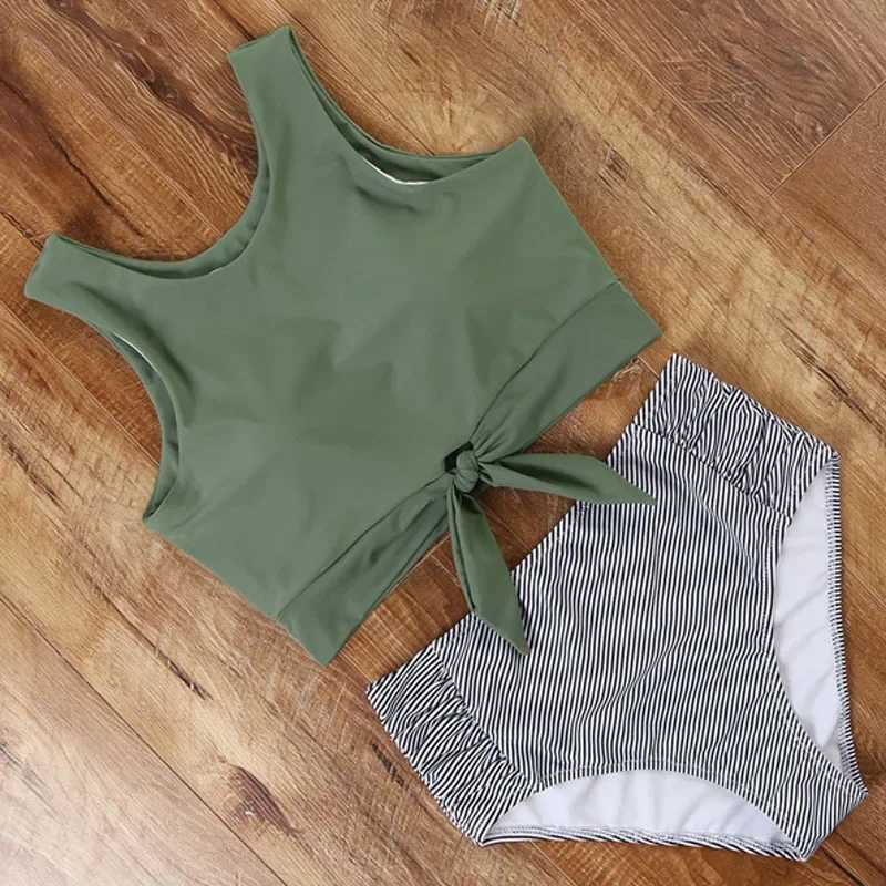 High Waisted Swimsuit Bikini 202 Push Up Swimwear Women Sexy Bathing Suit Female Vest Bikini Set Leopard Swim Suit BeachwearW250214