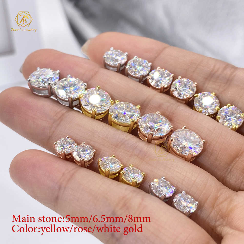 Hot Top Selling Cheapest Classic Design 925 Sterling Silver GRA Certificated 5mm 6.5mm 8mm Diamond Moissanite Stud Earrings